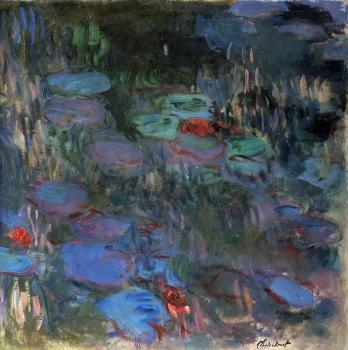 Claude Oscar Monet : Water-Lilies, Reflections of Weeping Willows, right half